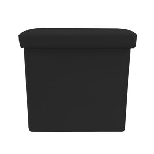 Puff Otomano Armazenamento Quadrado Couro Sintético Dobrável 38x38x38cm | Página inicial de Nyana | Estilo Otomano | Couro sintético resistente | Preto, cinza e bege