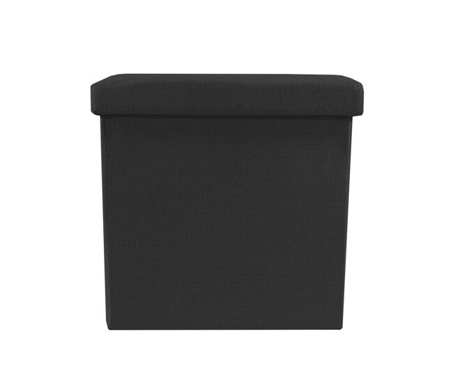 Puff ottoman de almacenaje cuadrado plegable 38x38x38cm | nyana home | estilo otomano | poliester resistente | negro, gris y beige