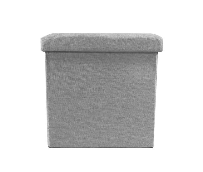 Puff ottoman de almacenaje cuadrado plegable 38x38x38cm | nyana home | estilo otomano | poliester resistente | negro, gris y beige