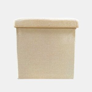 Pufe otomano dobrável com armazenamento quadrado 38x38x38cm | Página inicial de Nyana | Estilo Otomano | Poliéster Resistente | Preto, cinza e bege
