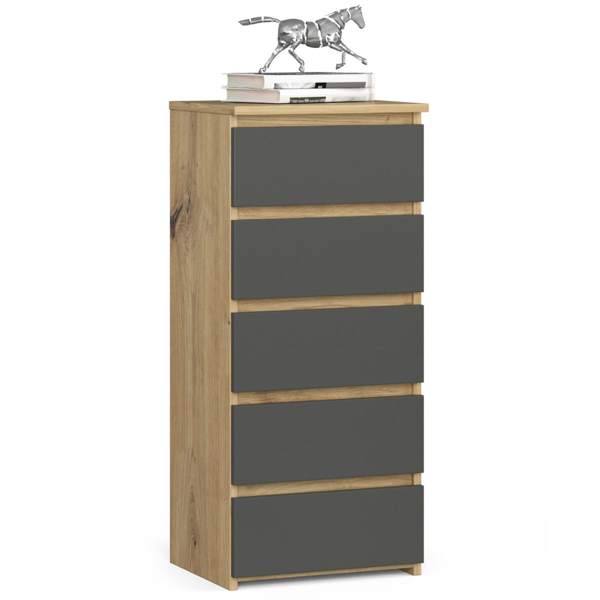 Cómoda CL5 AKORD 5 cajones 40 Gris/ Madera