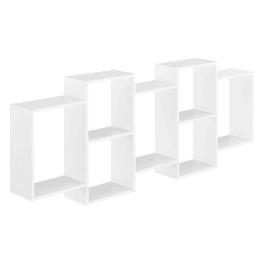 Estante de parede Jessheim com 7 compartimentos em aglomerado 161 x 18 x 65 cm - Lacado branco mate en.casa