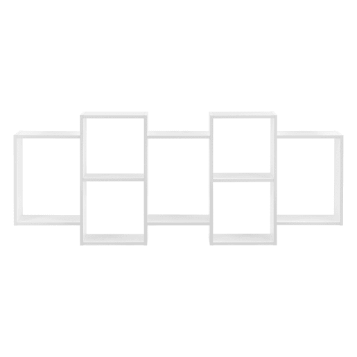 Estante de parede Jessheim com 7 compartimentos em aglomerado 161 x 18 x 65 cm - Lacado branco mate en.casa