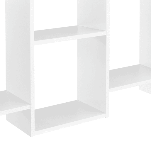 Estante de parede Jessheim com 7 compartimentos em aglomerado 161 x 18 x 65 cm - Lacado branco mate en.casa