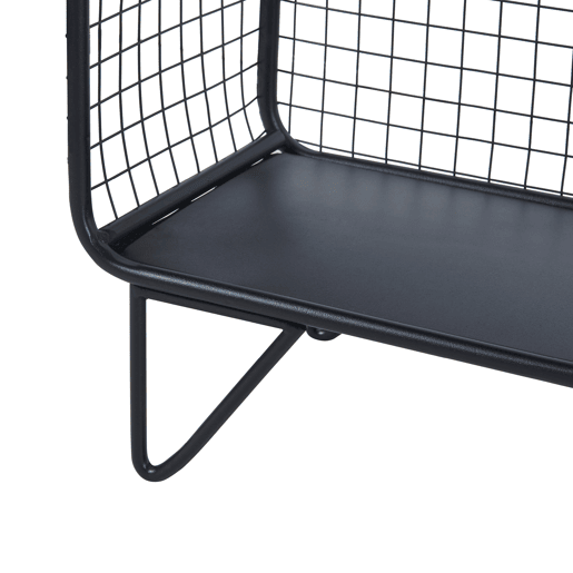 Estante de chão Volda 3 prateleiras com grelha metálica 90x50x19cm - Preto en.casa