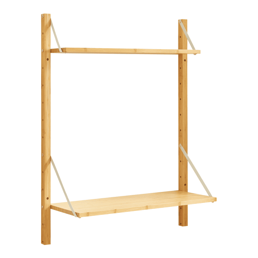 Estante de parede Tingvoll com 2 prateleiras 85x65x25cm - Bambu en.casa