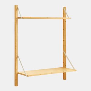 Estante de parede Tingvoll com 2 prateleiras 85x65x25cm - Bambu en.casa