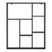 Estantería de pared Jämijärvi con 6 compartimentos abiertos acero Estantería de pared Jämijärvi con 6 compartimentos abiertos acero Negro