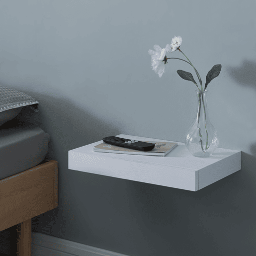 Estante de parede Hyvinkää com gaveta até 5 kg MDF 40 x 25 x 5 cm - Branco en.casa