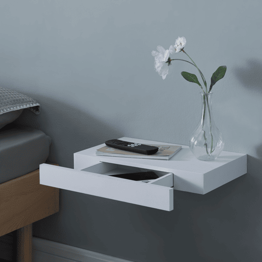 Estante de parede Hyvinkää com gaveta até 5 kg MDF 40 x 25 x 5 cm - Branco en.casa