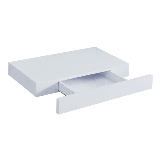 Estante de parede Hyvinkää com gaveta até 5 kg MDF 40 x 25 x 5 cm - Branco en.casa