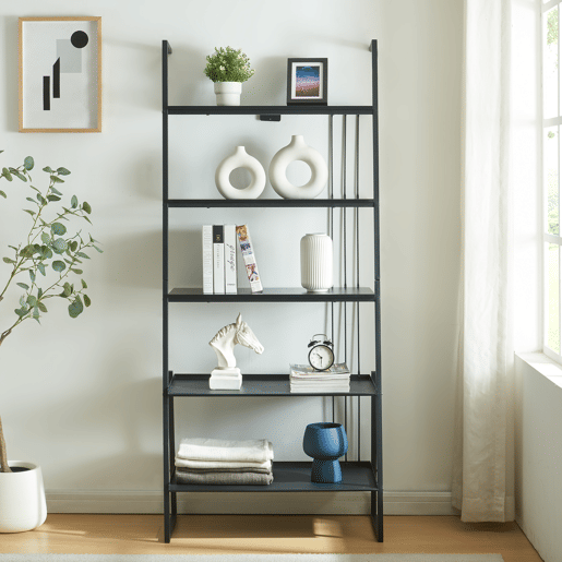 Estante em escada Storfjord de 5 níveis 184x80x40cm - Preto en.casa
