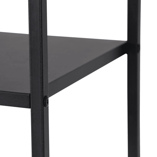 Estante de chão Vehmaa com 7 compartimentos abertos em aço de design industrial 188 x 90 x 30 cm - Preto en.casa