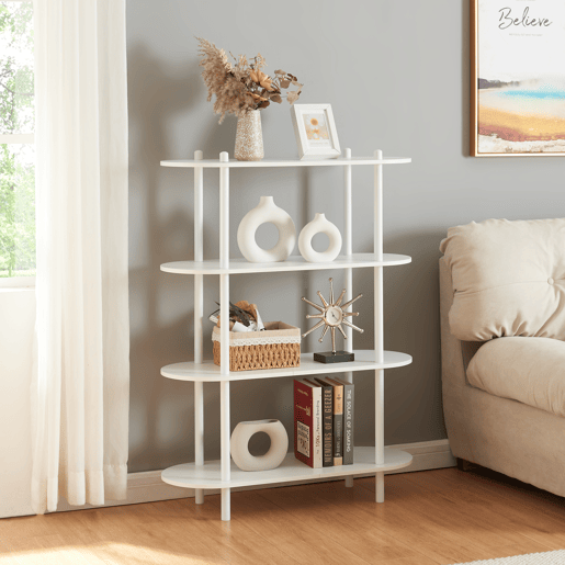 Estante Øvre com 4 prateleiras metálicas 108x80x30cm - Branco en.casa