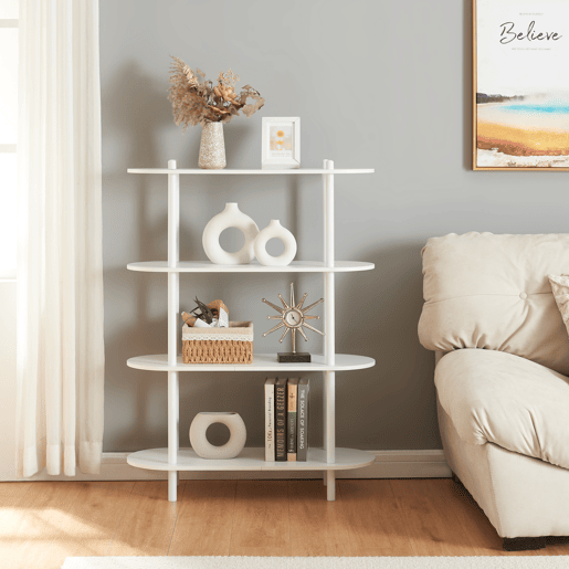 Estante Øvre com 4 prateleiras metálicas 108x80x30cm - Branco en.casa