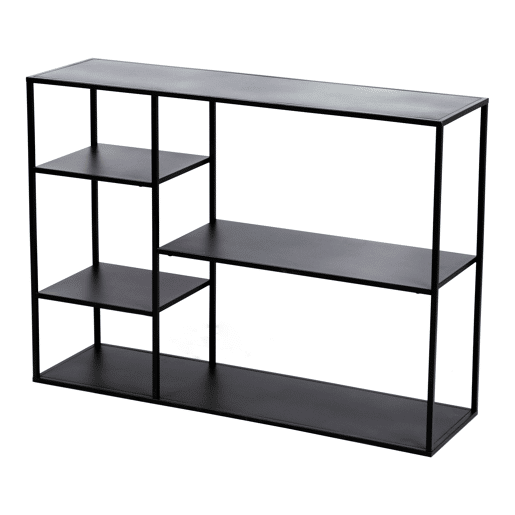 Estante de metal Isojoki de chão de 5 níveis 120x35x88cm - Preto en.casa