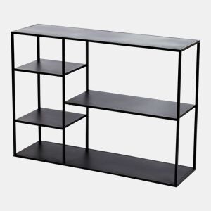 Estante de metal Isojoki de chão de 5 níveis 120x35x88cm - Preto en.casa