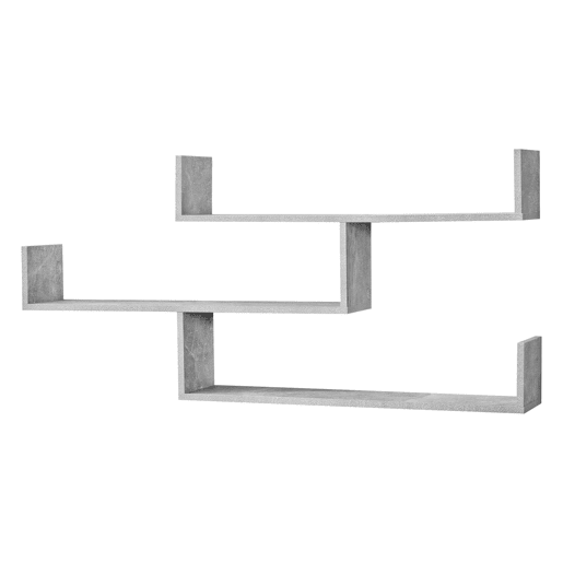 Estante de parede Grimstad 3 níveis até 14 kg - aglomerado 119 x 18 x 55 cm - efeito betão en.casa
