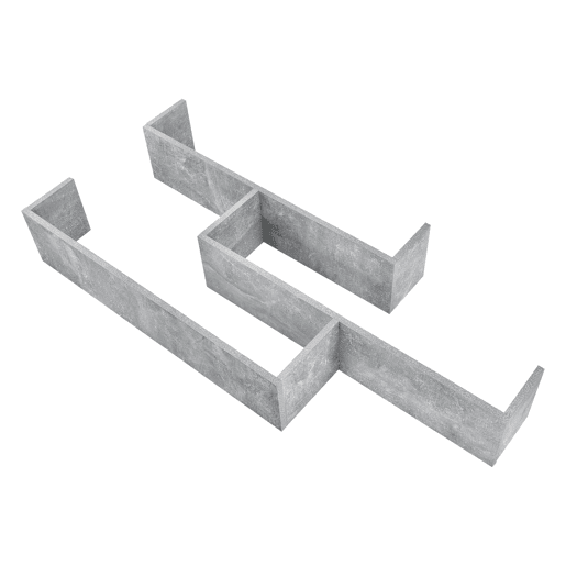Estante de parede Grimstad 3 níveis até 14 kg - aglomerado 119 x 18 x 55 cm - efeito betão en.casa