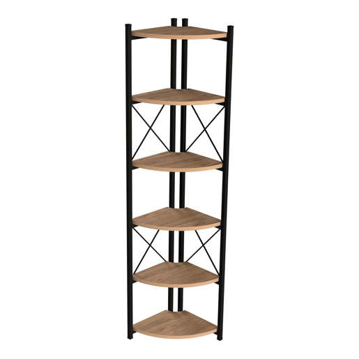 Estante para plantas Ulfborg com 6 prateleiras de metalaglomerado 160x30x30 cm - Efeito madeira preta en.casa