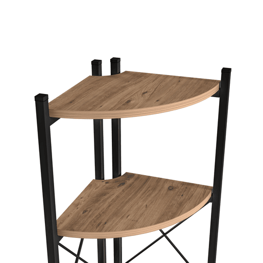 Estante para plantas Ulfborg com 6 prateleiras de metalaglomerado 160x30x30 cm - Efeito madeira preta en.casa