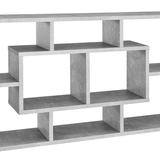 Estante de parede Saputit - com 8 compartimentos - aglomerado 85 x 16 x 48 cm efeito betão en.casa Estante de parede Saputit - com 8 compartimentos - aglomerado 85 x 16 x 48 cm efeito betão en.casa