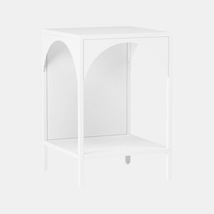 Estante de chão Akaa design arqueado 2 nÃveis em aço 52 x 35 x 35 cm - Branco en.casa