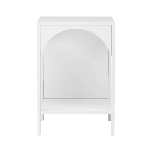 Estante de chão Akaa design arqueado 2 níveis em aço 52 x 35 x 35 cm - Branco en.casa