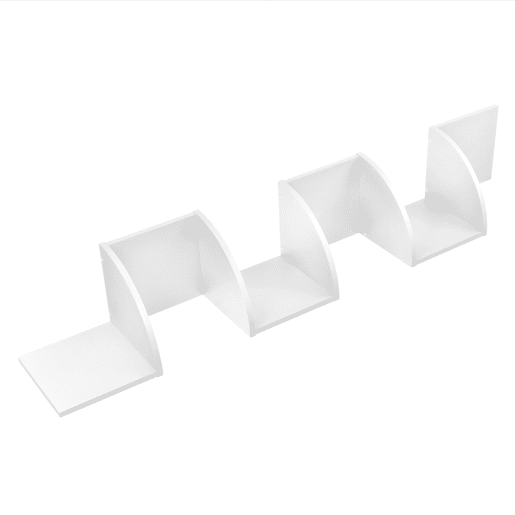 Estante de parede de design retro branca mate (123x19,5x19,5cm) en.casa