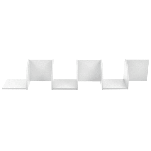 Estante de parede de design retro branca mate (123x19,5x19,5cm) en.casa