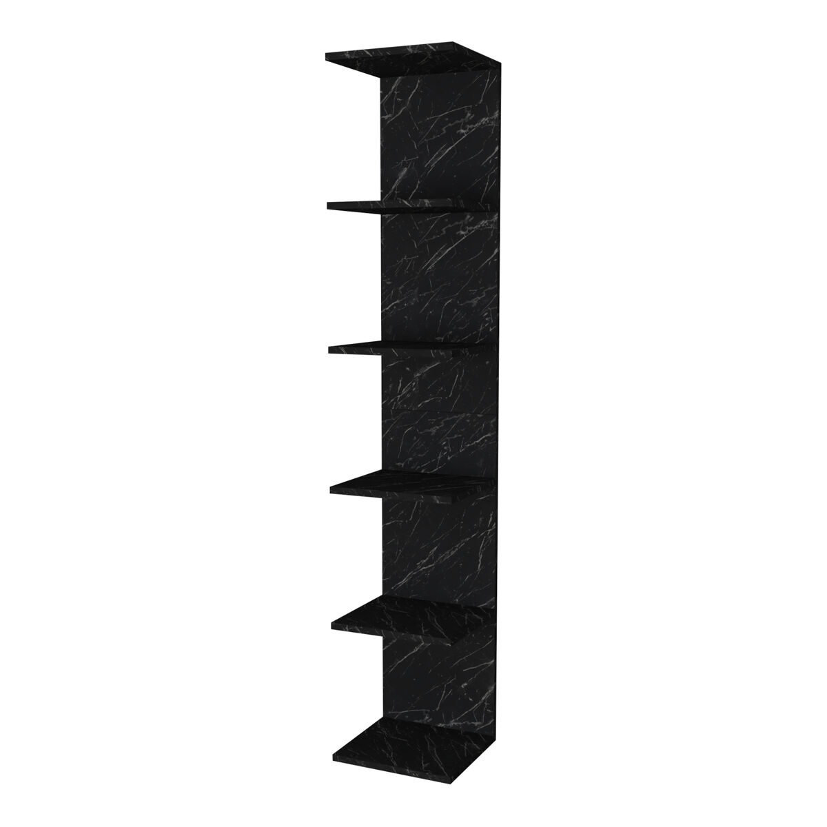 Estantería de pared Surahammar 6 niveles [en.casa] 34 Negro/ Madera