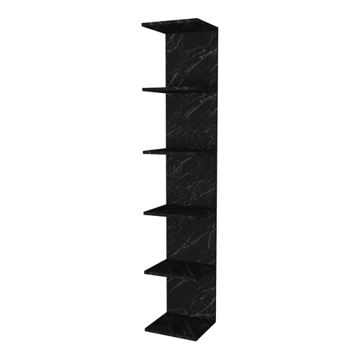 Estante de parede Surahammar 6 níveis em aglomerado de madeira 180 x 35 x 32 cm - efeito mármore preto en.casa