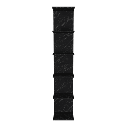 Estante de parede Surahammar 6 níveis em aglomerado de madeira 180 x 35 x 32 cm - efeito mármore preto en.casa