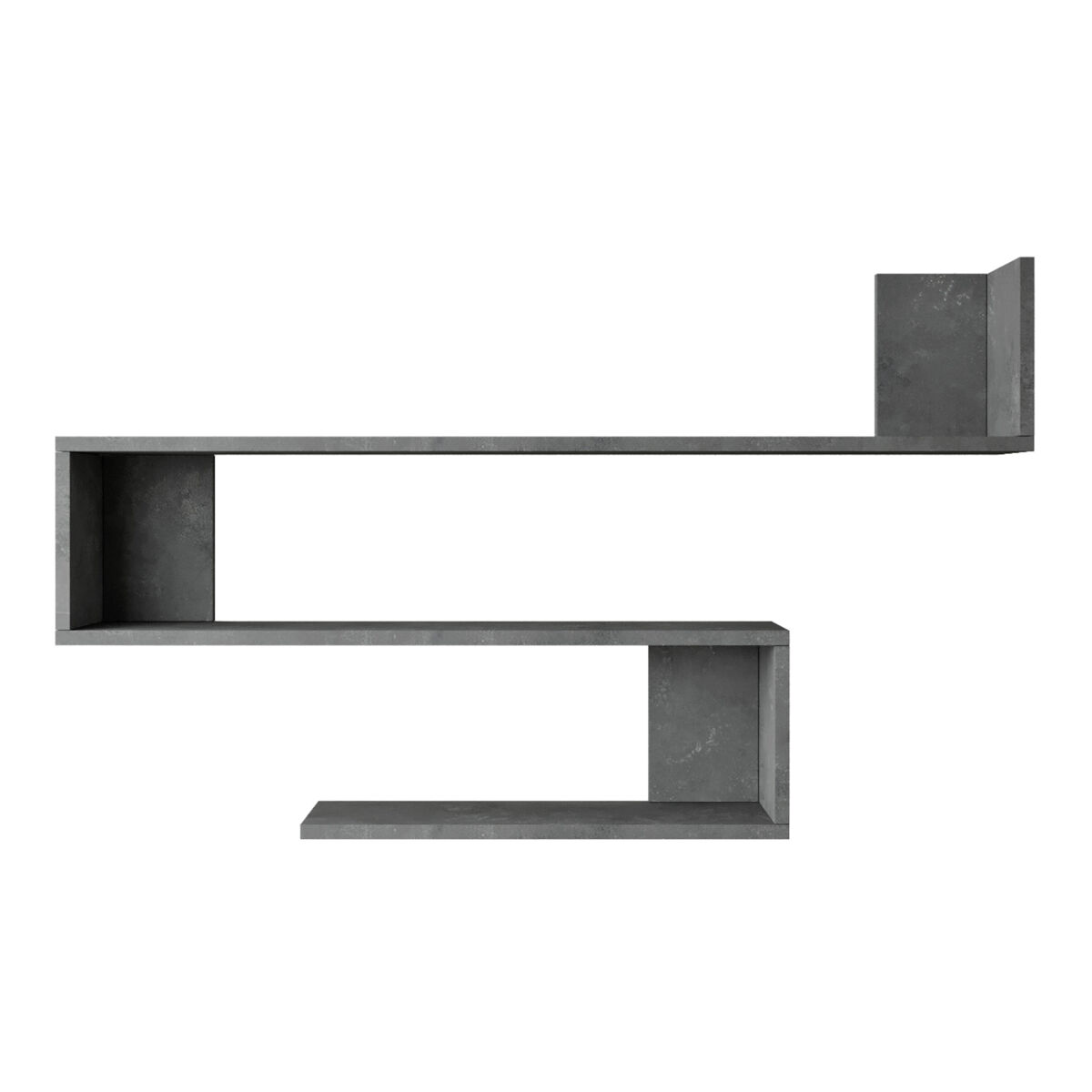 Estantería de pared kitee 3 estantes aglomerado 120 x 15 x 72 cm - efecto hormigón [en.casa]