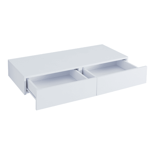 Estante de parede Karstula com 2 gavetas MDF revestido a PVC 80 x 35 x 12 cm - Branco en.casa