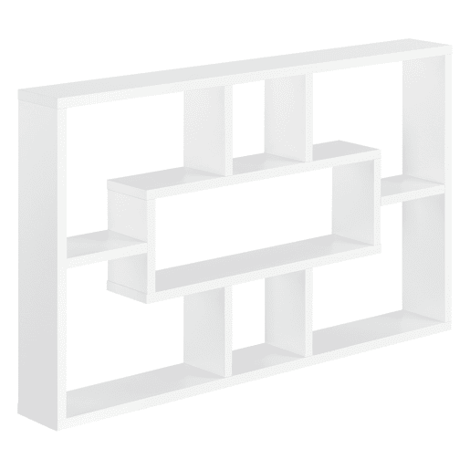 Estante de parede Qinngua com 7 compartimentos - Aglomerado 77 x 10 x 48 cm Branco lacado mate en.casa