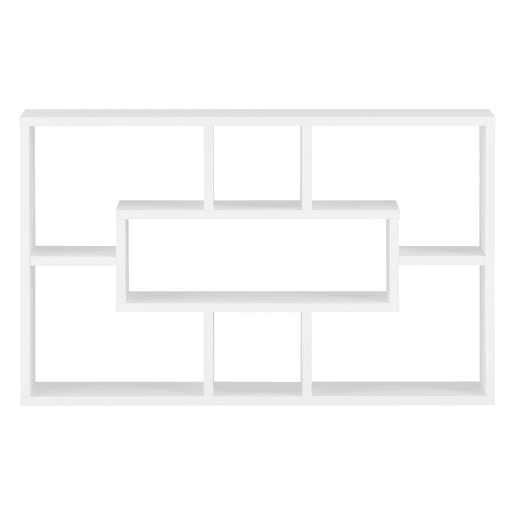 Estante de parede Qinngua com 7 compartimentos - Aglomerado 77 x 10 x 48 cm Branco lacado mate en.casa