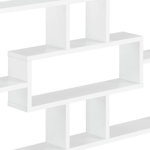 Estante de parede Qinngua com 7 compartimentos - Aglomerado 77 x 10 x 48 cm Branco lacado mate en.casa