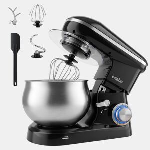 Briebe KM1164B Batedeira Planetária com Taça Profissional, 5L, 6 Velocidades,Tela tátil LED + Balança de Cozinha, 1800, Preto
