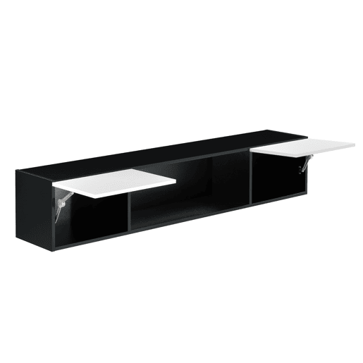 Estante de parede Thabongcom LED Azul 2 Portas e 1 Prateleira - Aglomerado 150 x 30 x 30 x 30 cm Preto  Branco en.casa