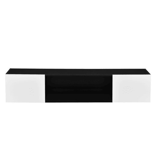 Estante de parede Thabongcom LED Azul 2 Portas e 1 Prateleira - Aglomerado 150 x 30 x 30 x 30 cm Preto  Branco en.casa