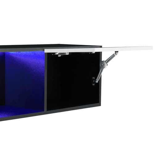 Estante de parede Thabongcom LED Azul 2 Portas e 1 Prateleira - Aglomerado 150 x 30 x 30 x 30 cm Preto  Branco en.casa