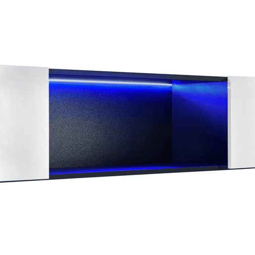 Estante de parede Thabongcom LED Azul 2 Portas e 1 Prateleira - Aglomerado 150 x 30 x 30 x 30 cm Preto  Branco en.casa