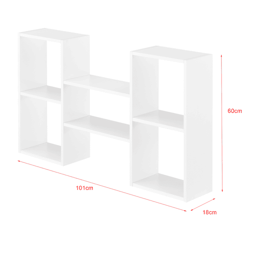 Estante de parede Lillesand com 5 compartimentos 101 x 18 x 60 cm - Branco mate en.casa
