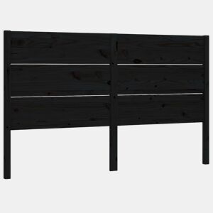 vidaXL Cabeceira de cama 126x4x100 cm pinho maciço preto