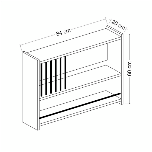 Estante de parede para cozinha Helsingør Aglomerado 60 x 84 x 20 cm Branco en.casa
