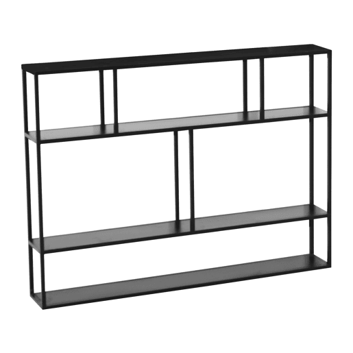 Estante de parede Jämijärvi com 6 compartimentos abertos em aço 90 x 120 x 18 cm - Preto mate en.casa