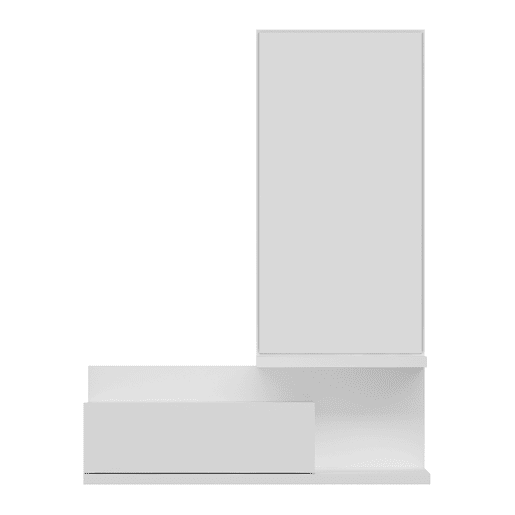 Hall de entrada Gundsø - Prateleira com espelho em aglomerado 80 x 60 x 30 cm branco en.casa