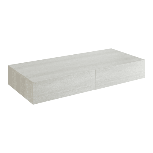 Estante de parede Karstula com 2 gavetas MDF revestido a PVC 80 x 35 x 12 cm - Efeito betão en.casa