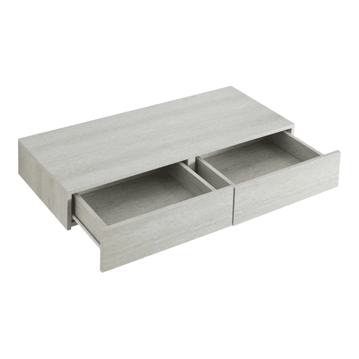Estante de parede Karstula com 2 gavetas MDF revestido a PVC 80 x 35 x 12 cm - Efeito betão en.casa